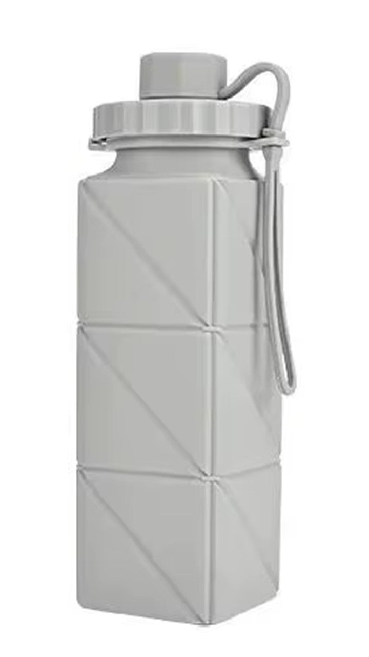 Eco-Friendly 620 ML Collapsible BPA-Free Silicone Water Bottle Square Portable Outdoor Sports
