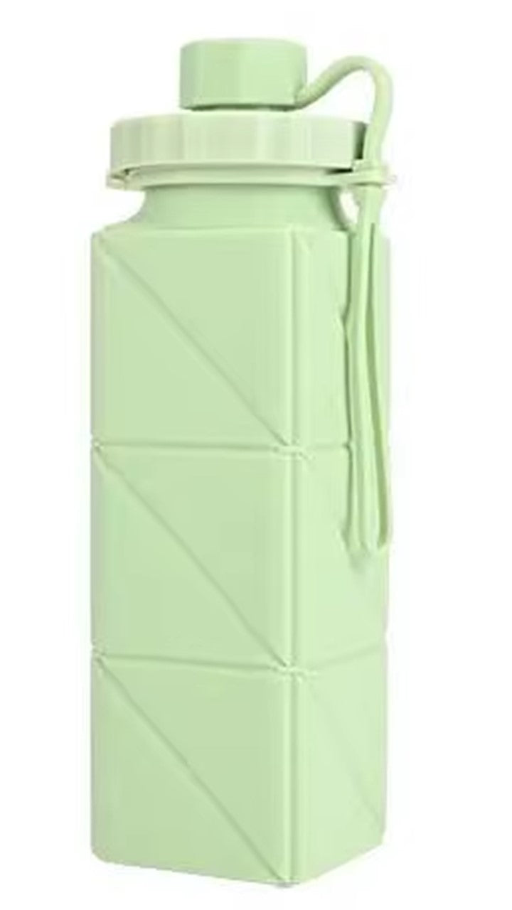 Eco-Friendly 620 ML Collapsible BPA-Free Silicone Water Bottle Square Portable Outdoor Sports