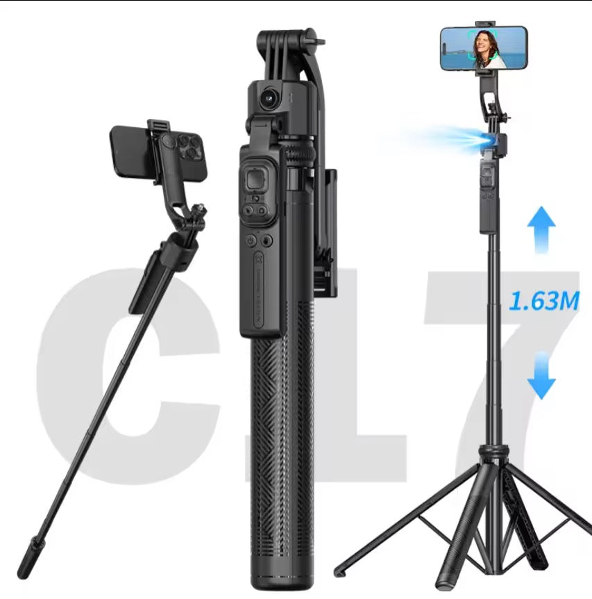 C17 AI Face Tracking Gimbal Stabilizer 360 Degree Foldable Tripod & Selfie Stick with Remote Control for Digital Camera Vlogging