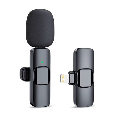 Portable 2.4G Wireless Stereo Lavalier Microphone Live Interview Outdoor Mini Noise Cancelling Lapel Mic