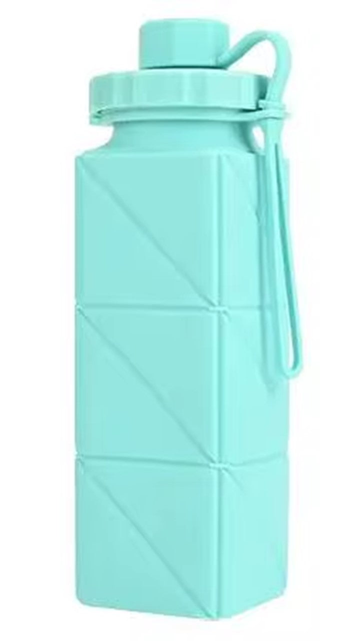 Eco-Friendly 620 ML Collapsible BPA-Free Silicone Water Bottle Square Portable Outdoor Sports