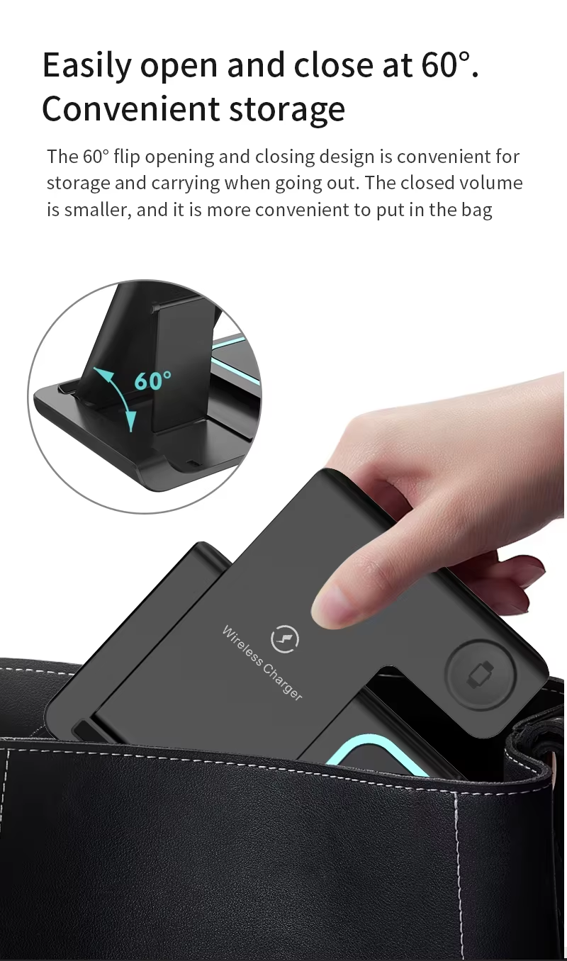 3 in 1 Magnetic Wireless Charger Phone Stand Fast Wireless Station Magnetic Mobile Phone Holder